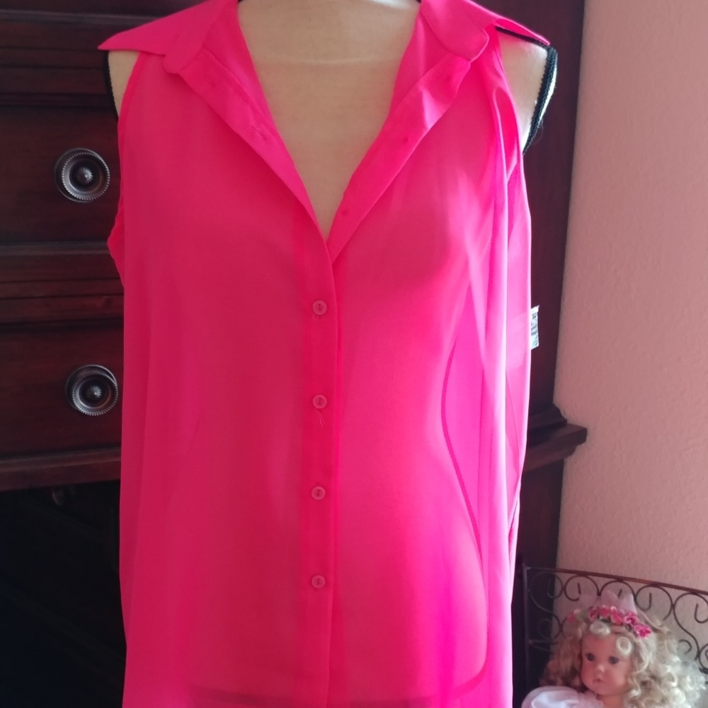 Sheer Button Up Tank